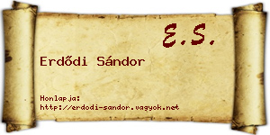 Erdődi Sándor névjegykártya